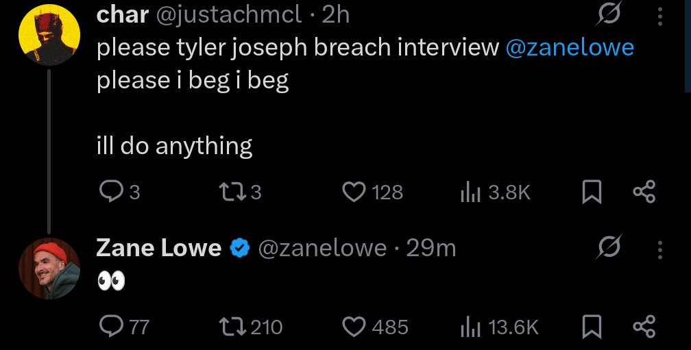 dmaorg_updates's tweet image. Zane Lowe teasing a Breach interview with Tyler!!!