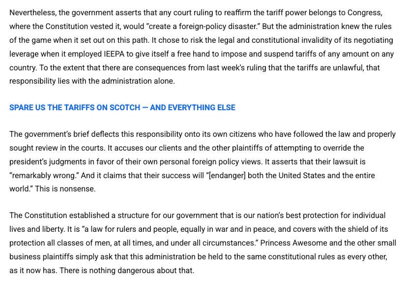 Kyle Griesinger 🇺🇦 (@kylegriesinger) on Twitter photo Government is making some wild arguments in their brief in @pacificlegal's tariff case! My colleague Josh Robbins explains today in <a href="/dcexaminer/">Washington Examiner</a>: Government is making some wild arguments in their brief in @pacificlegal's tariff case! My colleague Josh Robbins explains today in <a href="/dcexaminer/">Washington Examiner</a>: