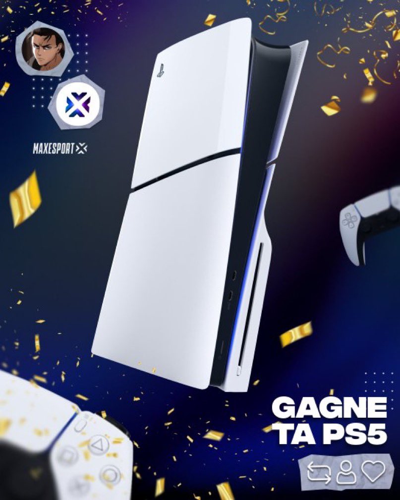 YassineTwts's tweet image. 🚨 CONCOURS 🚨

Comme annoncé, une ptite Playstation 5 pour vous régaler la team !

Pour participer ⬇️

- ❤️ Fav
- ✅ Follow @YassineTwts &amp;amp; @MaxEsportGG 

TAS DANS 10 JOURS ⌛️ 
Bonne chance à tous 🙏❤️
