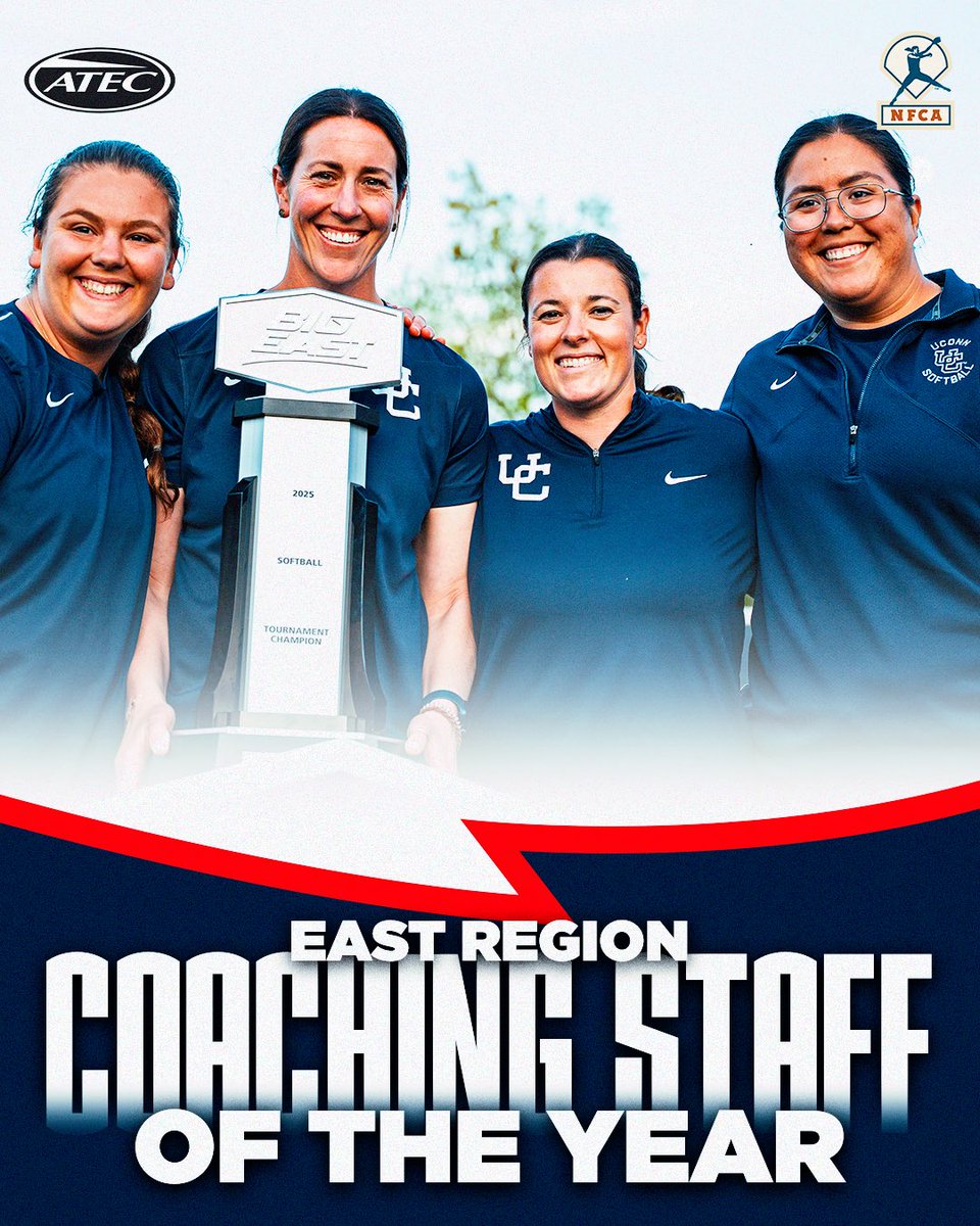 UConn Softball (@uconnsoftball) on Twitter photo Your 2025 <a href="/NFCAorg/">National Fastpitch Coaches Association</a> East Region Coaching Staff of the Year‼️👏
#WEbeforeme Your 2025 <a href="/NFCAorg/">National Fastpitch Coaches Association</a> East Region Coaching Staff of the Year‼️👏
#WEbeforeme