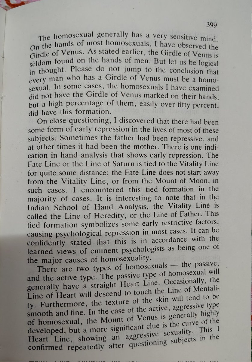 Darsh520869's tweet image. 📖 While reading "Your Destiny &amp;amp; Scientific Hand Analysis," I came across an interesting section on homosexuality and palmistry. 🖐️ It's fascinating how these ideas were explained in the book! Let’s discuss—I'm here for more details. 🤔 #Palmistry #HandAnalysis