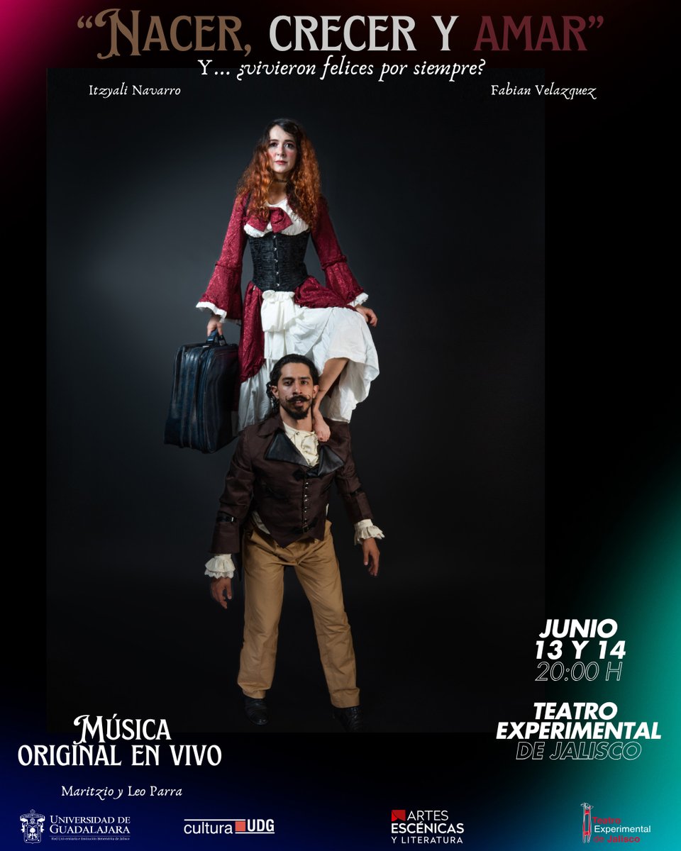 Y... ¿vivieron felices para siempre? 🌷🔥
Nacer, crecer y amar: una historia de amor en danza, teatro, circo y música en vivo.

📍 Teatro Experimental de Jalisco
📅 13 y 14 de junio | 🕗 20 h
👉 Recomendado para adultos
🎟️ boletia.com/billboards/eve…
