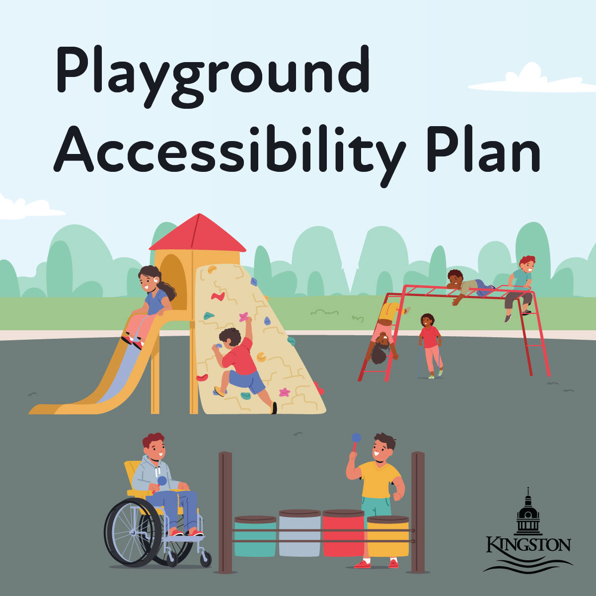 Playgrounds are for everyone! ☺️  

The City of Kingston is kicking off a new project to increase accessibility in our playgrounds.  🎉  

For more information about the workshops and this project, please visit: getinvolved.cityofkingston.ca/playground-acc…