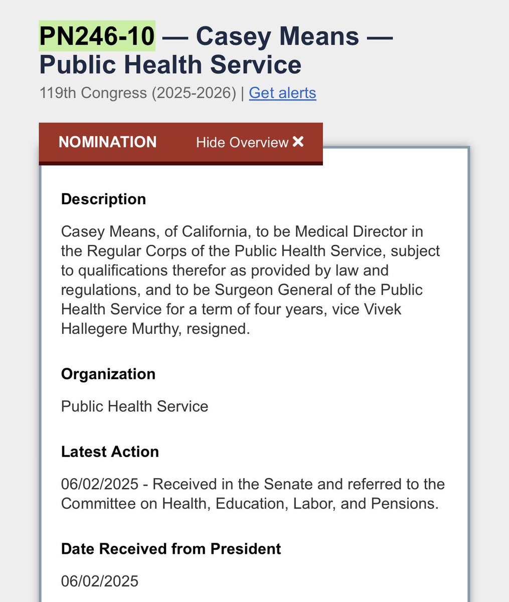 It’s understandable if you missed this amidst all the other goings on, but earlier this week POTUS officially forwarded a nomination to the Senate for a person who doesn’t have a medical license.:. to be the medical director of the Public Health Service.
This is unprecedented.