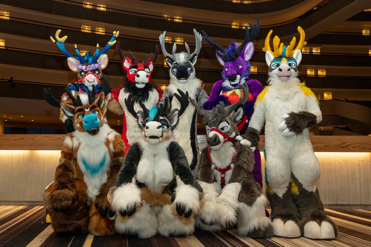 It's #WorldCaribouDay! 🦌

The 2025 edition is about how we respond to climate change! Learn more at: caribouconservationalliance.org/world-caribou-…

🦌: <a href="/NhelBou/">Nhel</a>, <a href="/Boupocalypse/">Apocalypse The Caribou</a>, <a href="/BoraCaribou/">Borå</a>, <a href="/DeerMeOh/">Droogs</a>, <a href="/Jakeshep418/">Jake Aussie @ Megaplex</a>, <a href="/chevypepper/">Chevypepper 🔺</a>, <a href="/cakeibou/">Cake.caribou @ 🟦☁️</a> and I
📸: <a href="/ImBlyze/">Blyze Striped Yeendeer</a> 
🪡: <a href="/BNCreation/">BNCreation</a> 
#FWA2025 #FursuitFriday