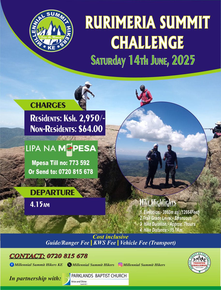 SummitHikers's tweet photo. Rurimeria Summit Challenge is coming up!
:: ::
:: ::
#hikingtrails #TrooperChallenge #seizeyourmountain #outdoorlifestyle #unlockyourdestiny #Breathsweatasyouprayitout #pray #hikingbuddies #peaks #pbc #millennialsummithikers #siezethemoment
#trekking #mountainviews #photooftheday https://t.co/ZXyVw68LJI