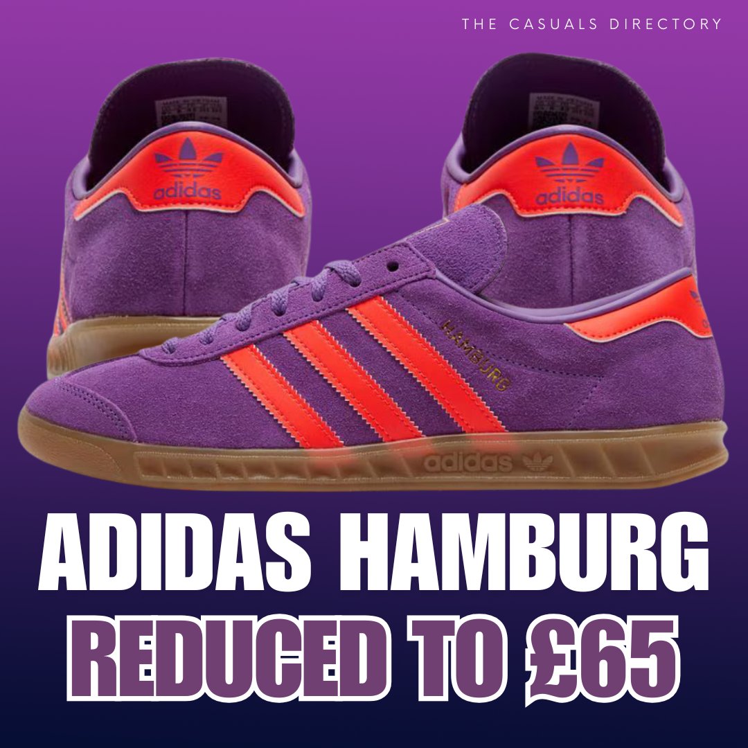 casualsdirect's tweet photo. ๐ฅ The adidas Hamburg returns in Active Purple / Solar Red. A terrace classic since โ82 โ now back in premium leather with that iconic gum sole. ๐
Now only ยฃ65 โ https://t.co/RuK4HBIWxf
#adidasHamburg #casualculture #terracewear #adidasOriginals https://t.co/LWwGPGsHzk