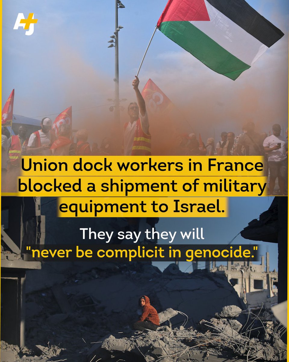 Dock workers in the French port of Marseille-Fos refused to load what they say are machine gun parts destined for Israel.