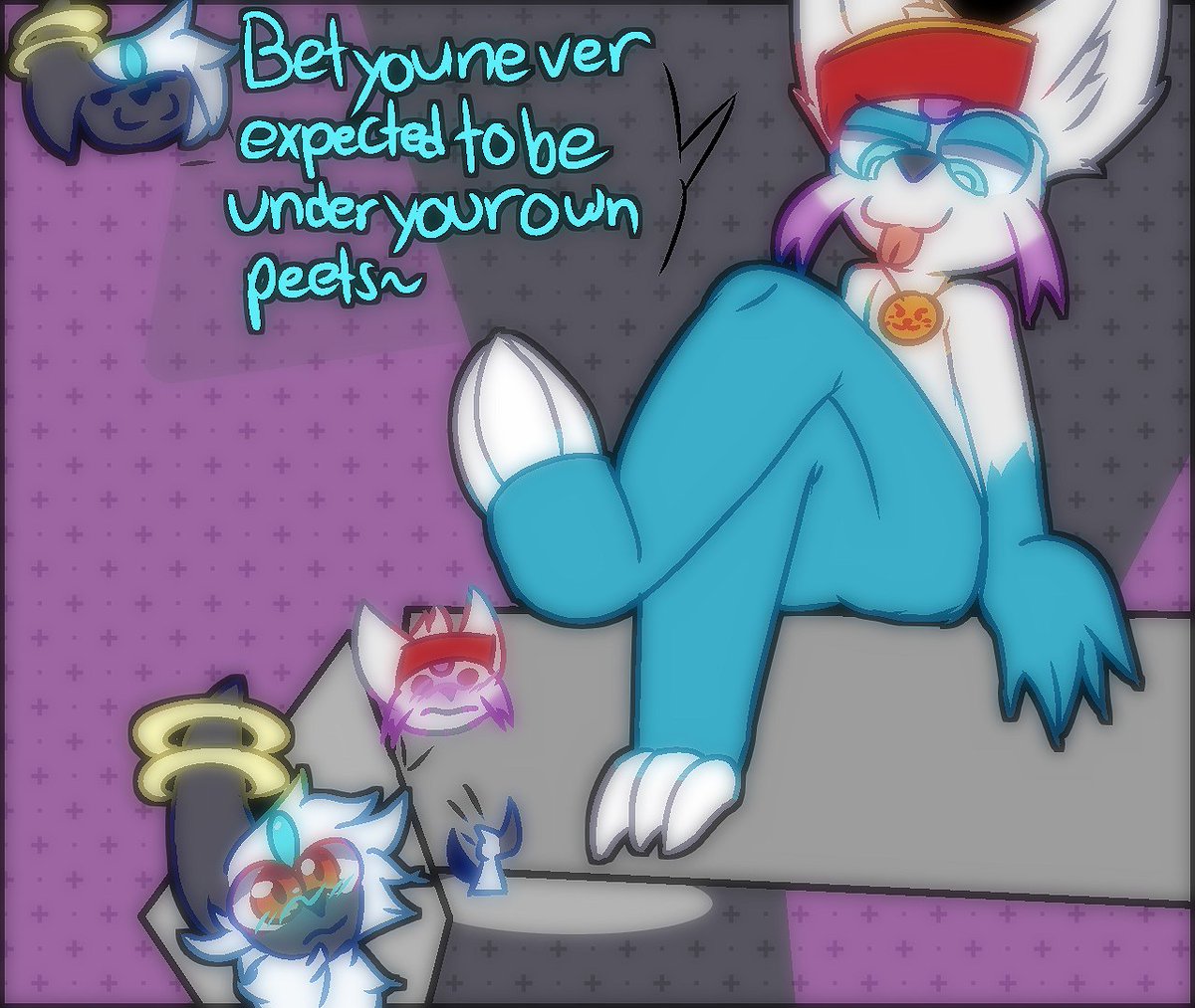 I should've known that <a href="/VoidHungry/">Voidnum</a> was planning something when he had asked me to body swap with him. I wasn't expecting to be face to face with my own paw as a result...

Wonderful piece done by the amazing <a href="/MorganaIts/">Pixel~</a>, please check them out!