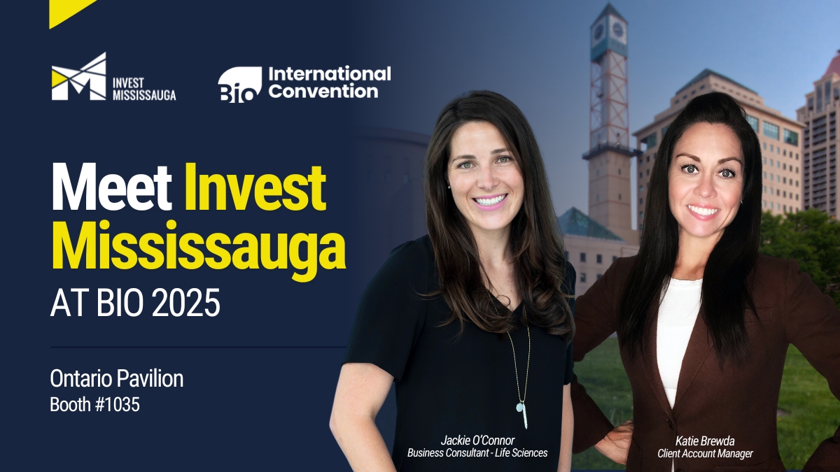 Invest Mississauga is heading to #BIO2025! We’re excited to connect with innovators, investors, and partners. Come say hello at the Ontario Pavilion, Booth #1035, from June 16 to 18. To learn more about our team and/or our life sciences sector visit: investmississauga.ca/life-sciences