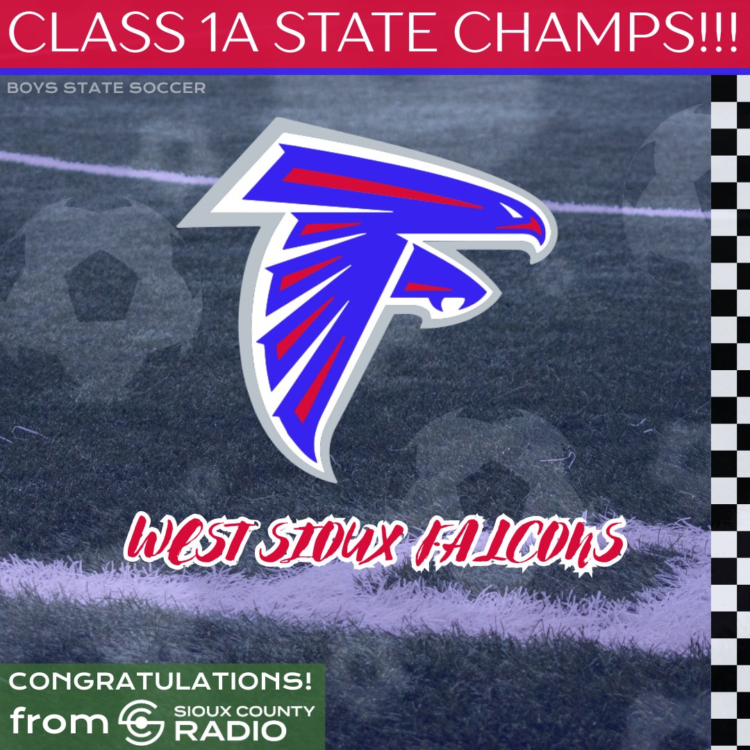 The West Sioux Falcons have won the Boys Class 1A State Championship in their first ever appearance in the title game! Congratulations! ⚽️ #iahssoc