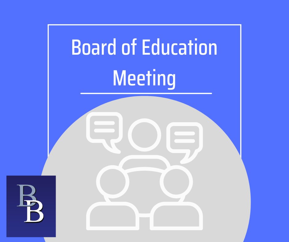There will be a special meeting of the Board of Education on 6/10 @ 7:30 PM in the BBMS Conference Rm. at BBMS, 840 King St. It is anticipated that the Board will adjourn to Executive Session to discuss a Personnel Matter regarding the appointment of a Particular Person(s).