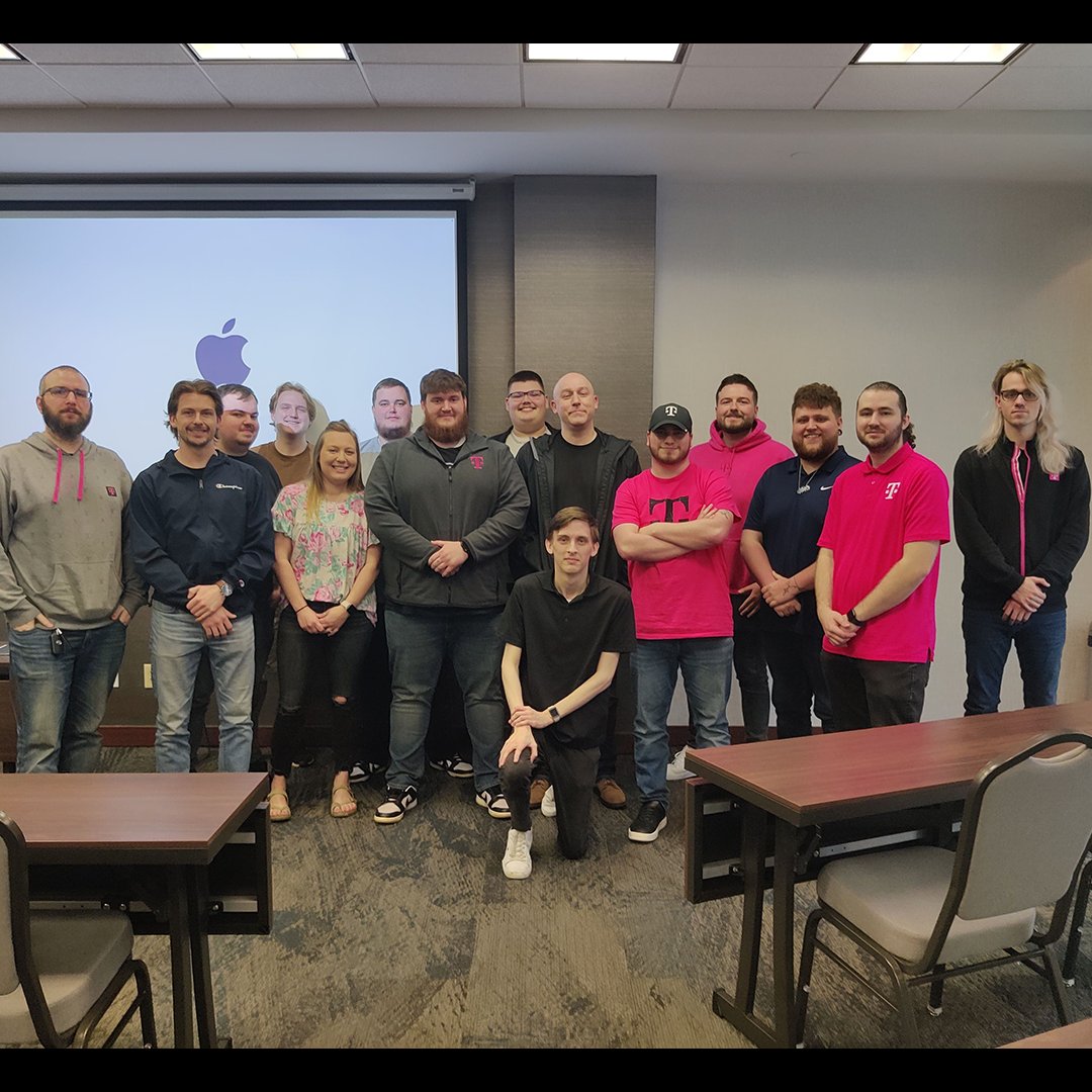 Great customer service starts with product knowledge! Some of our team members got together to learn about #Apple products so they can better inform their customers about which device is right for their needs and #TMobile plan 🧑‍💻✨