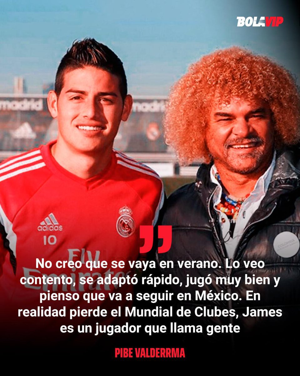 ¡NO SE VA! ❎

El Pibe considera que James no  se irá del fut mexicano este verano, también que es el Mundial de Clubes el que pierde con su ausencia.