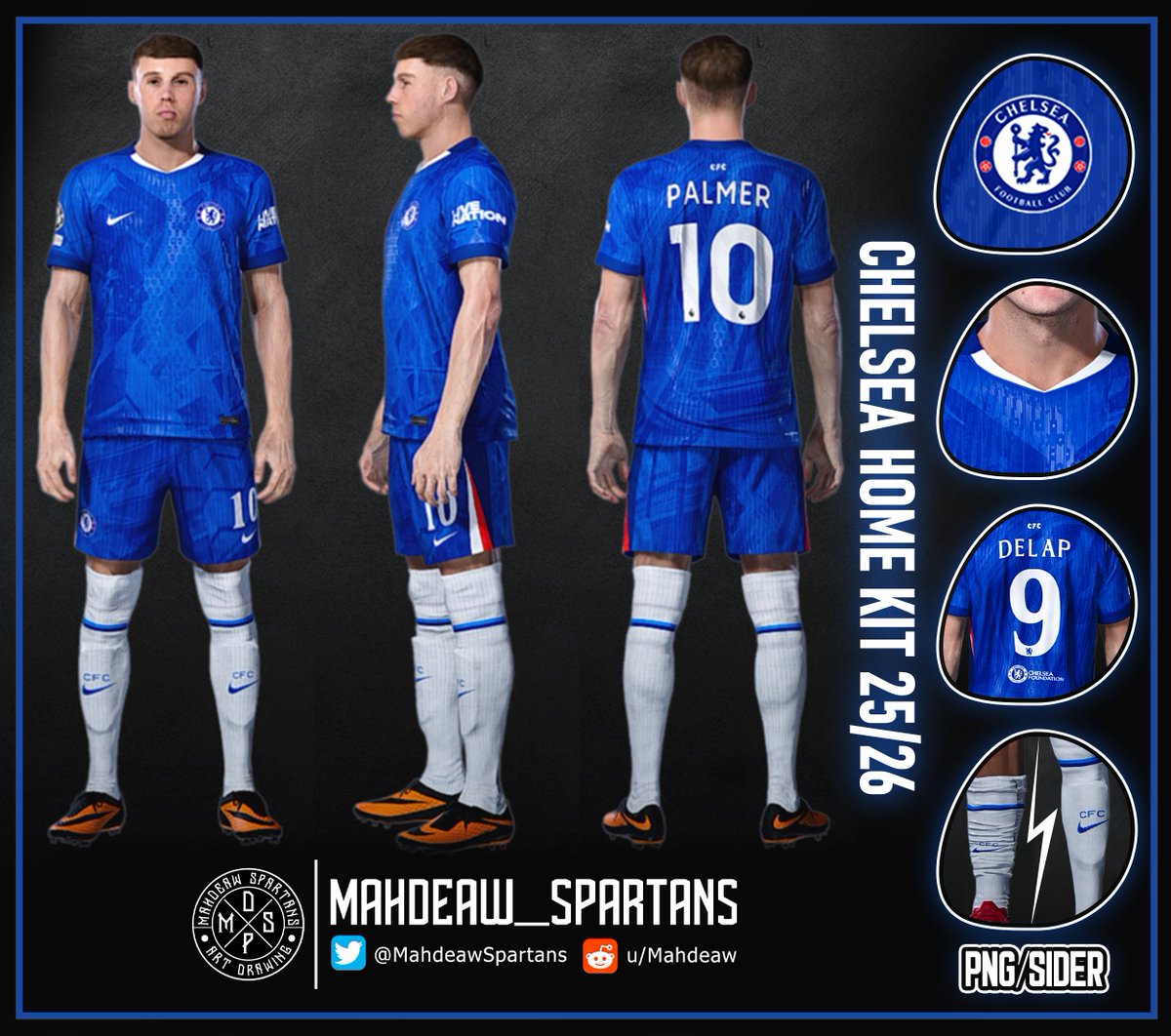 MahdeawSpartans's tweet photo. Here We Go !!! 

🏴󠁧󠁢󠁥󠁮󠁧󠁿- Chelsea FC Home Kit 25/26 (Officail)
**Sider / Png** 

👇Download👇
https://t.co/exhzO7Dwun

#pes2020 #pes2021 #pes20 #pes21 #efootball #PS4 #PS5 #PC #kitmaker #ChelseaFC #Chelsea #Chelseakit #Jersey #KTBFFH #pesthai #mahdeaw_spartans https://t.co/j68kmS45xG