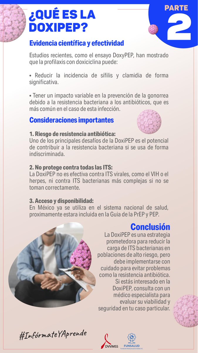 DVVIMSS's tweet photo. ¿Tomas PrEP?
Ahora súmale la #DoxiPEP y previene también ITS como sífilis y clamidia.
La prevención no es miedo, ¡es poder! 
Consulta a tú médico.
#DoxiPEP #PrEP #PrevenciónCombinada #InformateYAprende https://t.co/ATiGTDYXqN