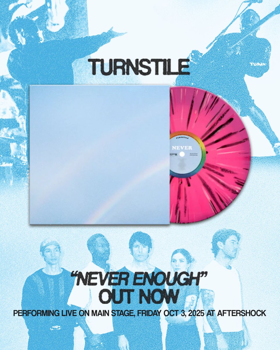 Turnstile fans, this one's for you. Never Enough just dropped, and it’s a banger from front to back. Sacramento's where's it at this fall. Don't sleep on it, grab your pass now for only $1 down. 🎟️: on.aftershockfestival.com/trk/NeverEnoug…

<a href="/TURNSTILEHC/">TURNSTILE</a> @RRUSA