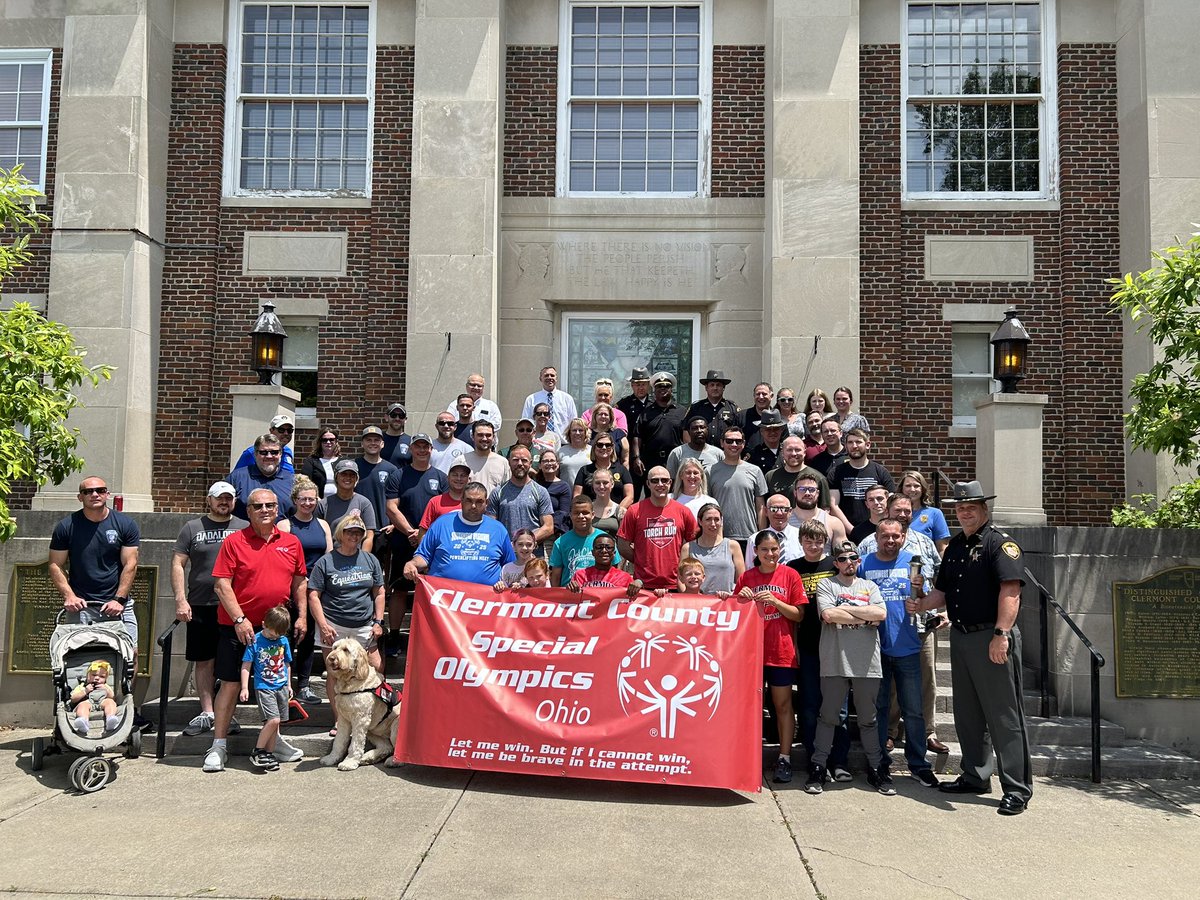 Today, Deputies led the Special Olympics Torch Run 5K that started at the Common Pleas Courthouse in Batavia.
