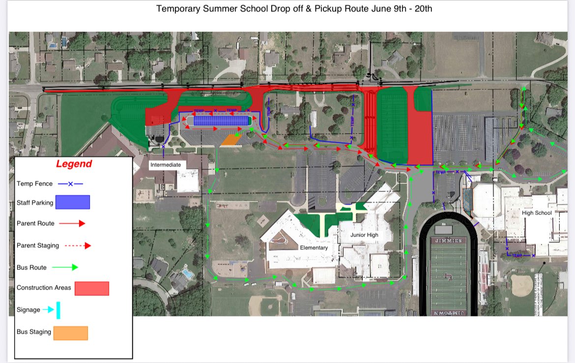 JimtownT's tweet photo. Campgoers and players! To access the tennis courts throughout the next few weeks, please follow the “Bus Route” denoted by the green arrows on the attached map. This will ensure a steady traffic flow is maintained during campus construction this summer. Thanks! https://t.co/S8AE7tVVUp