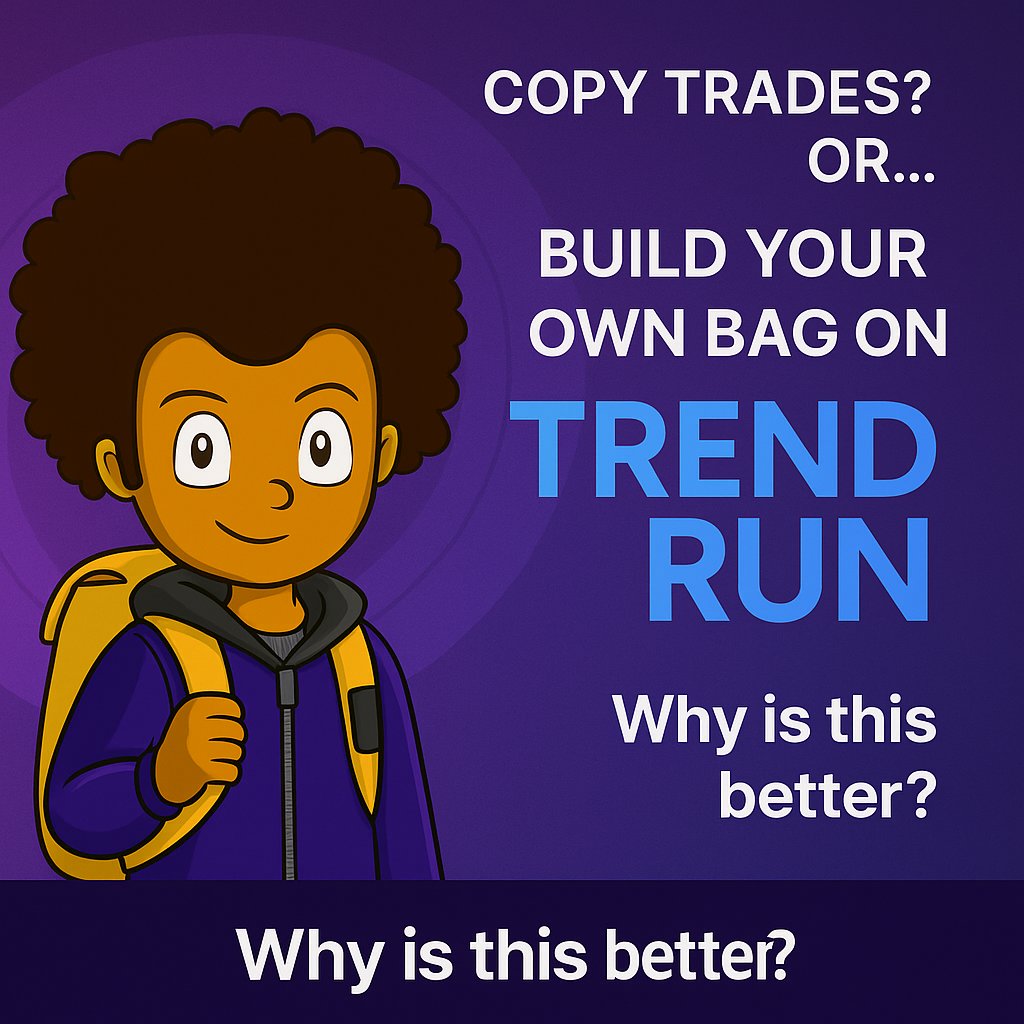 xPrecius's tweet photo. Every platform says "copy this trader and get rich." 😮💨
But what if copying is the problem?
What if you're not supposed to follow blindly…
…but build conviction?
That’s what @trend_dot_run fixes — and it starts with your bag. 🎒
Let me explain 👇
#TrendRun https://t.co/Bxs7q8l43K