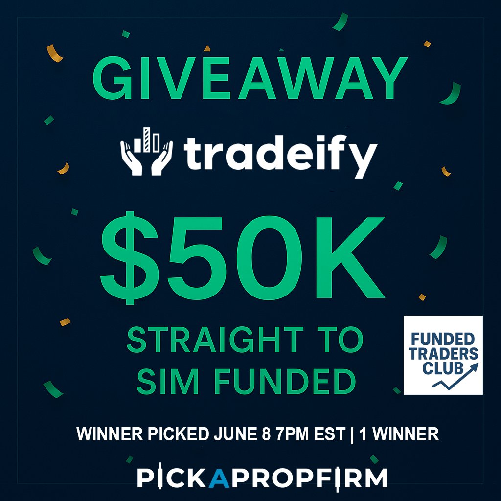 🎁Hosting a few Tradeify giveaways this weekend!
First up: 1 $50K S2F account
 Winner be picked Sunday at 7 PM EST.
To enter:
✅ Join my free trading Discord – Funded Traders Club
➡️ discord.gg/fundedtraders
✅ Click the “Participate” button in giveaways channel. 
Good luck!

🔥