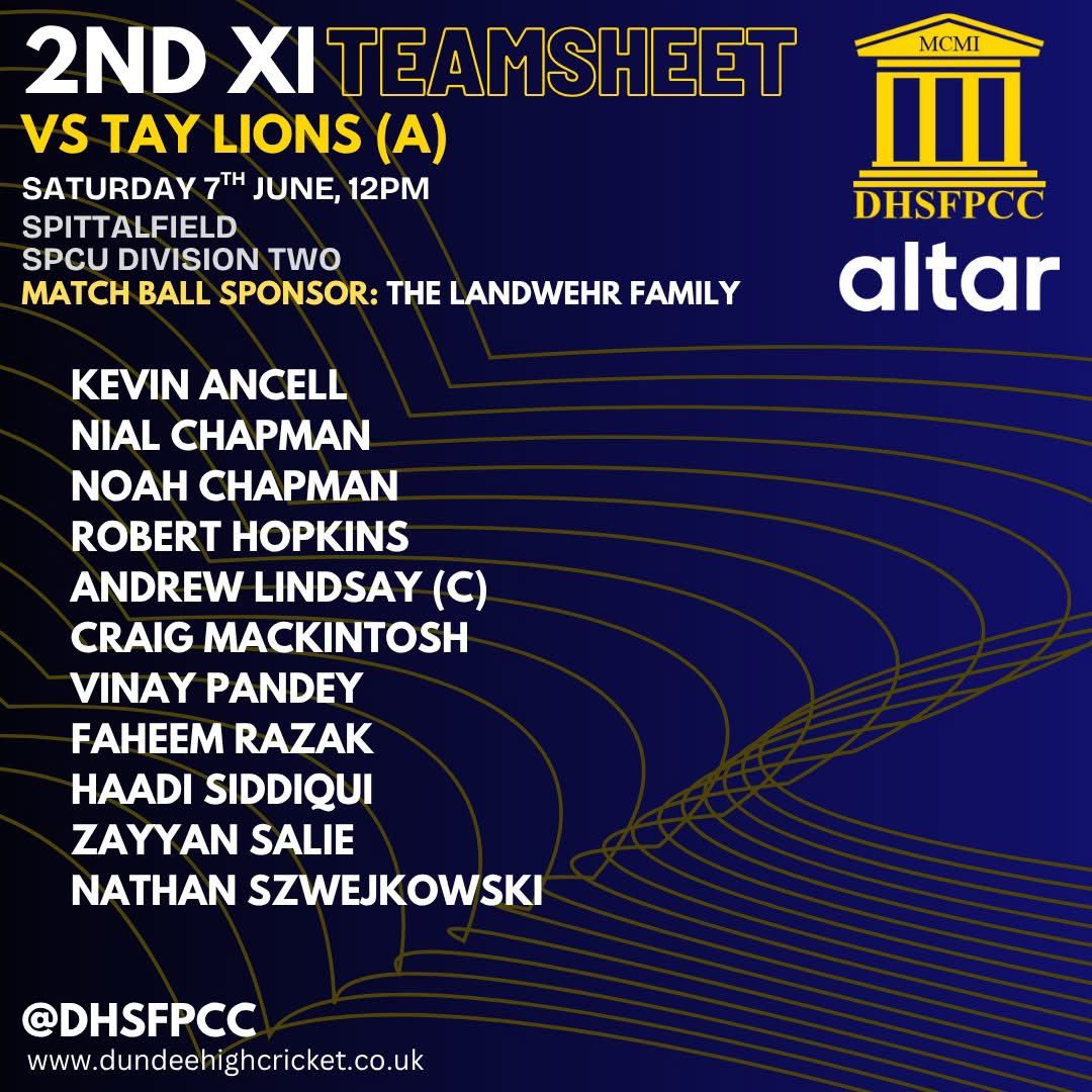 🚨 SATURDAY TEAM NEWS 🚨 

1st and 2nd XI both in league action tomorrow after both games being off last weekend.

1st XI live on YouTube on the SSFB- youtube.com/live/hFphyhKCQ…
 
As always a massive thank you to our match ball sponsors you’re support is much appreciated.

#CODH