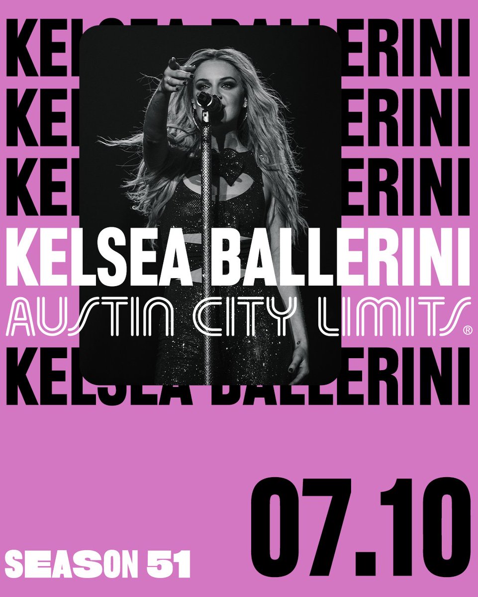Austin City Limits (@acltv) on Twitter photo We’re stoked to announce two new #ACLTV tapings!
🎤 7/8: The Marías
🎤 7/10: Kelsea Ballerini
Both live on our iconic stage.
🎟️ Upcoming tapings:
7/1: MJ Lenderman
7/8: <a href="/themarias/">The Marías</a>
7/10: <a href="/KelseaBallerini/">Kelsea Ballerini</a>
Taping pass giveaways coming soon—stay tuned! We’re stoked to announce two new #ACLTV tapings!
🎤 7/8: The Marías
🎤 7/10: Kelsea Ballerini
Both live on our iconic stage.
🎟️ Upcoming tapings:
7/1: MJ Lenderman
7/8: <a href="/themarias/">The Marías</a>
7/10: <a href="/KelseaBallerini/">Kelsea Ballerini</a>
Taping pass giveaways coming soon—stay tuned!