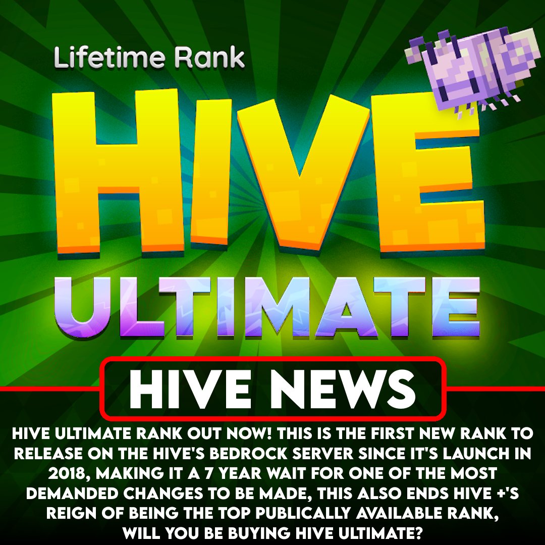 🚨 Hive Ultimate Is OUT NOW! 🚨
updates.playhive.com/roadmap