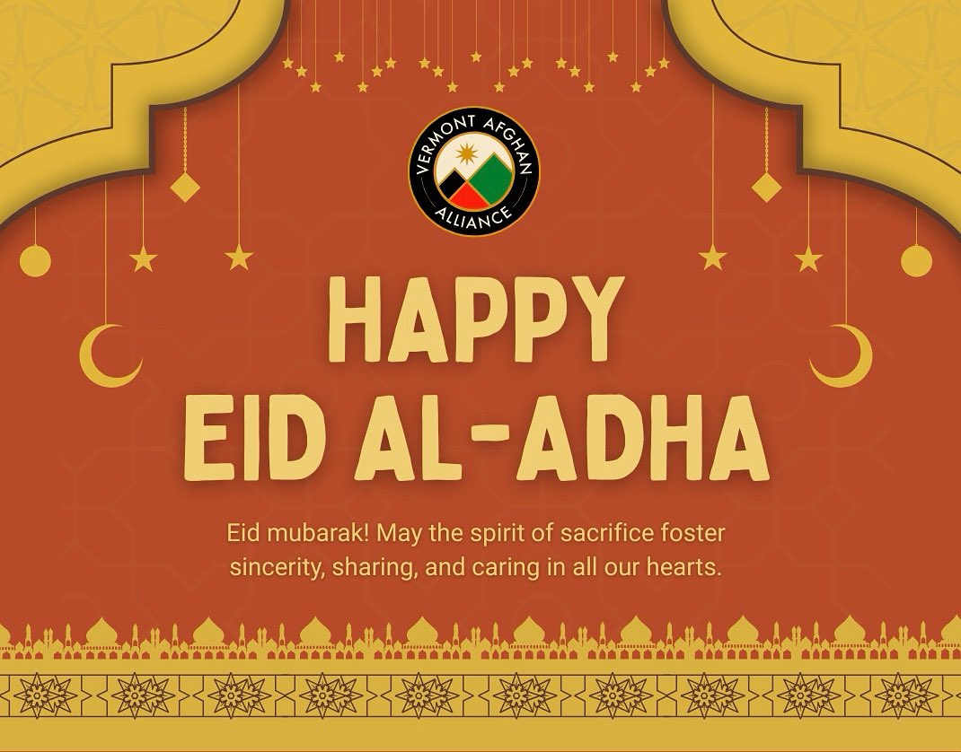 From all of us at the Vermont Afghan Alliance, #EidMubarak2025