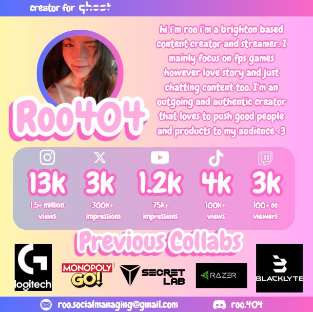 roo404_'s tweet image. hii! my updated kit ^-^
i am free for collabs and sponsorships please send a dm or email 🤍