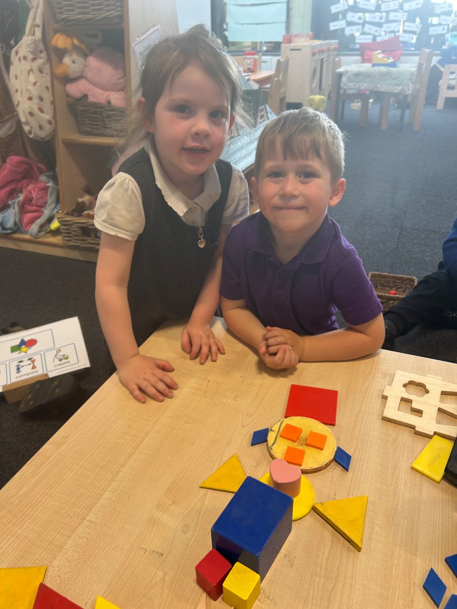 This week in Nursery, we've been shape explorers! 🔺🟦 The children loved creating pictures with shapes, talking about what they used, and going on an exciting shape hunt around the setting! 🔍✨ #EYFS #ShapeHunt#LearningThroughPlay