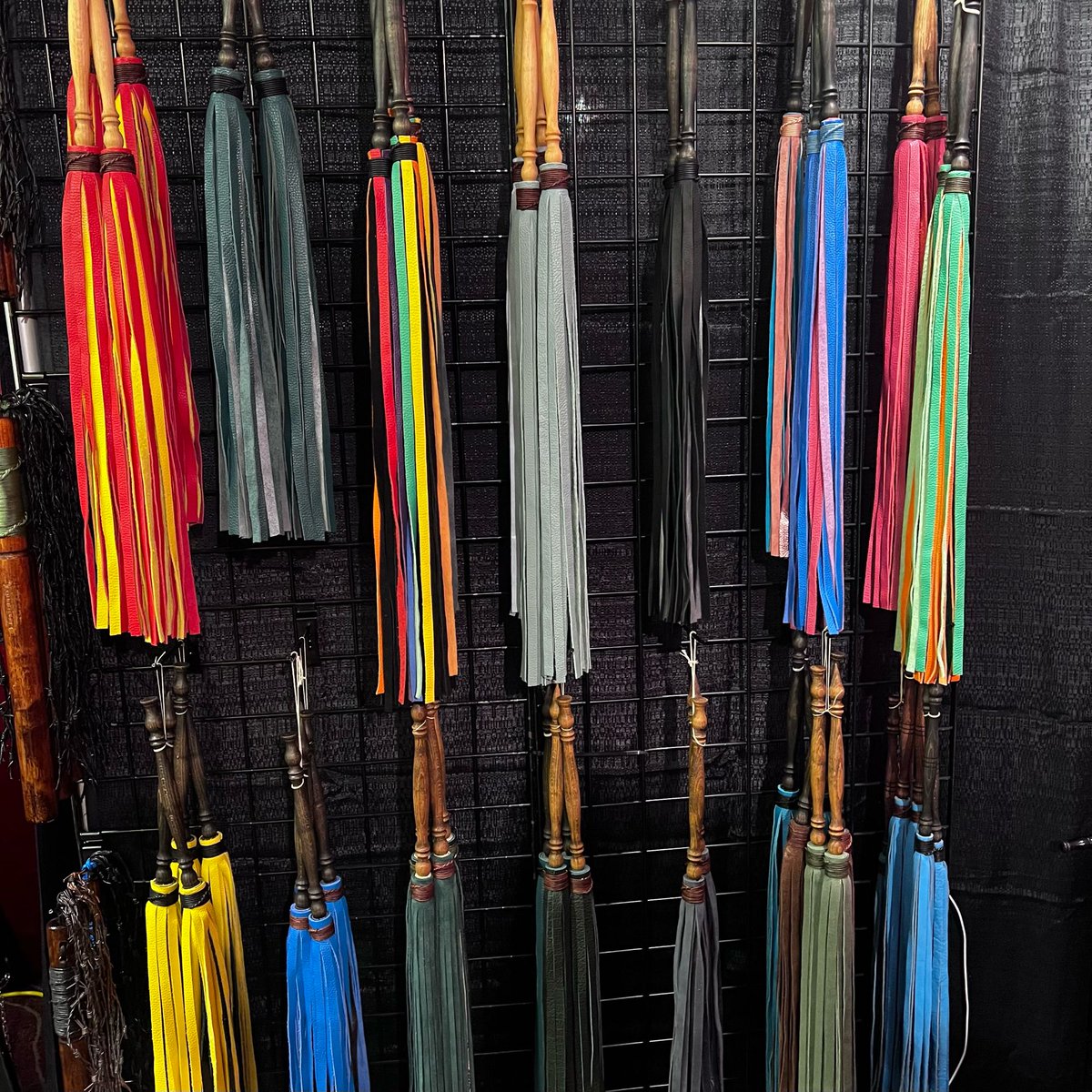 Come see @lumbersnackster for these light weight floggers designed for femme dommes