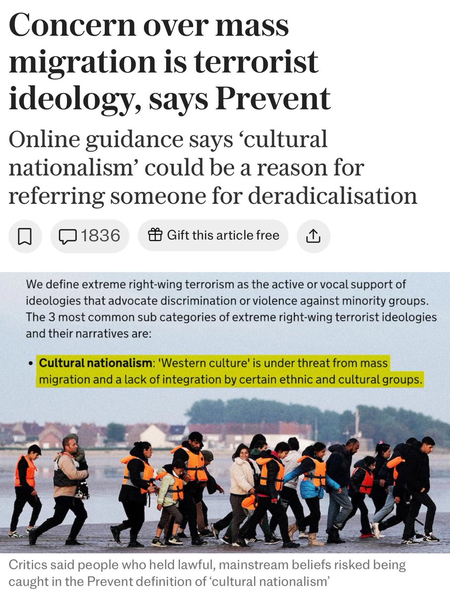 Lewis Brackpool (@lewis_brackpool) on Twitter photo NOW — If you believe that western culture is ‘under threat from mass immigration’ you’re considered a terrorist in the eyes of the state.
Should Keir Starmer be arrested for saying we risk becoming an “island of strangers” then?
The absolute state of it. NOW — If you believe that western culture is ‘under threat from mass immigration’ you’re considered a terrorist in the eyes of the state.
Should Keir Starmer be arrested for saying we risk becoming an “island of strangers” then?
The absolute state of it.
