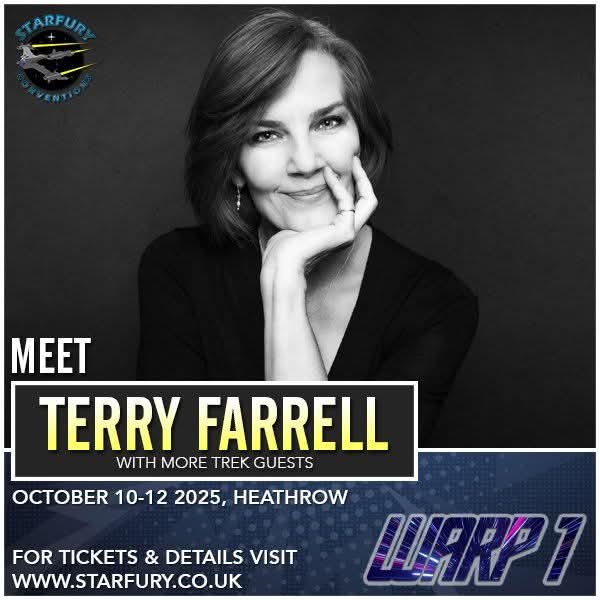 EuroConNet's tweet photo. GUEST ANNOUNCEMENT
#Warp1 #StarfuryConventions #TerryFarrell
10 - 12 October, 2025
Heathrow, UK
https://t.co/iAl4QcYvFW https://t.co/5m7i6DkVjs