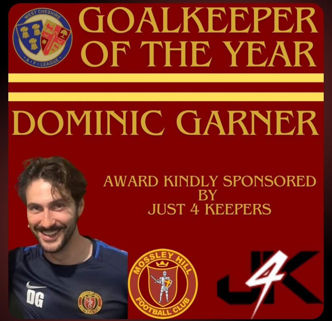WCL News (@wclnewsletter) on Twitter photo The Goalkeeper of the Year for the 2nd year in a row is Dominic Garner of <a href="/MossleyHill_FC/">Mossley Hill Athletic FC</a>, a superb keeper who continues to show his class week in week out. Congratulations to Dom. Award kindly sponsored by <a href="/J4KHQ/">J4K Goalkeeper Gloves</a>, thanks for your kind support 🐈⬛⚽️🏆 The Goalkeeper of the Year for the 2nd year in a row is Dominic Garner of <a href="/MossleyHill_FC/">Mossley Hill Athletic FC</a>, a superb keeper who continues to show his class week in week out. Congratulations to Dom. Award kindly sponsored by <a href="/J4KHQ/">J4K Goalkeeper Gloves</a>, thanks for your kind support 🐈⬛⚽️🏆
