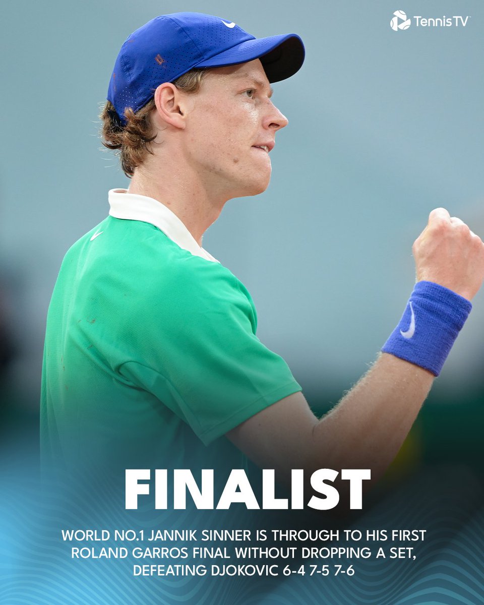 FIRST ROLAND GARROS FINAL 🔓

<a href="/janniksin/">Jannik Sinner</a> #RolandGarros