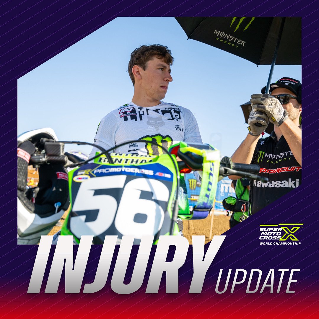 SuperMotocross (@supermotocross) on Twitter photo Per <a href="/RaceKawasaki/">Kawasaki Racing</a>, Seth Hammaker will miss round 20 of the SMX World Championship at Thunder Valley due to an injury sustained during Hangtown.
#SMX #ProMotocross Per <a href="/RaceKawasaki/">Kawasaki Racing</a>, Seth Hammaker will miss round 20 of the SMX World Championship at Thunder Valley due to an injury sustained during Hangtown.
#SMX #ProMotocross