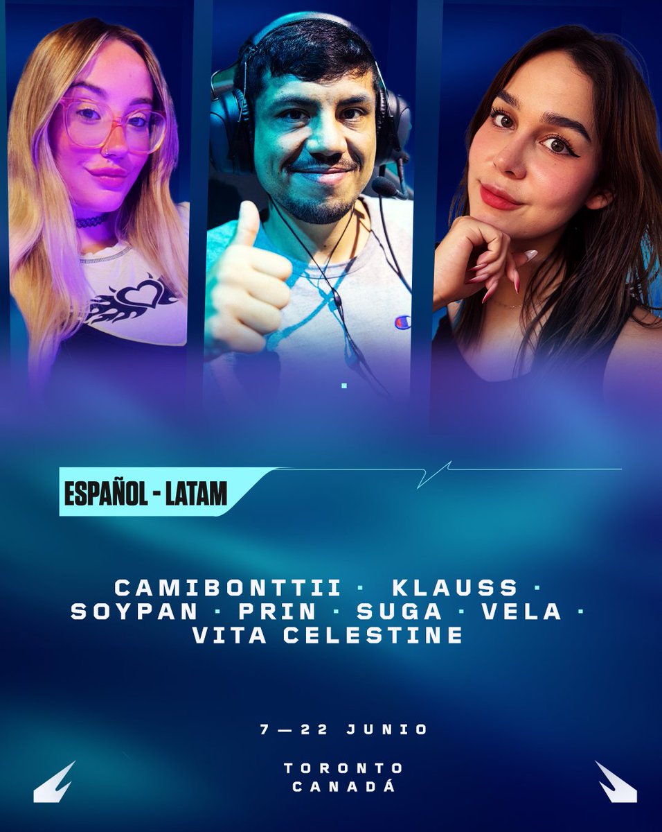 ¡Estos son los costreamers oficiales con quienes podrás disfrutar toda la acción de #VALORANTMasters Toronto!

🟣 <a href="/SoyPan__/">SoyPan 🍞</a>
🟣 <a href="/KlaussOW/">Klaus</a>
🟣 <a href="/suga_vct/">Suga</a>
🟣 <a href="/camibontti/">Cami 💙</a>
🟣 <a href="/prin_vlr/">prin 🏹</a>
🟣 <a href="/veelaskez/">vela</a>
🟣 <a href="/vitacelestine/">Vita Celestine</a>