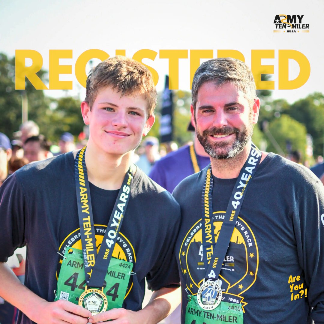 Honor Dad with your best 10 miles! 🏁🏁. Use code DAD5 to save $5!
REGISTER at armytenmiler.com! #armytenmiler #registeredtoRUN