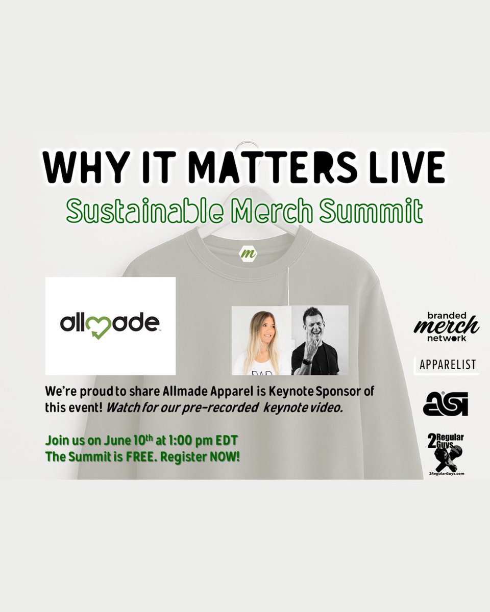 We’re excited to share that we're Keynote Sponsors of the Sustainable Merch Summit next week!

We've got something special in store, and we know you're going to LOVE what they have to say.

The best part? This Virtual Summit is completely FREE.
brandedmerchnetwork.com/sustainablemer…
