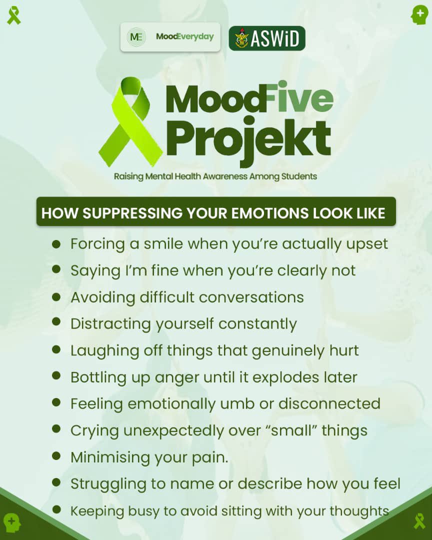 we_differ's tweet photo. Mental health isn’t just feeling sad. It’s losing focus, missing deadlines, feeling off. It’s more than a mood. #MentalHealthAwarenessCampaign #MoodFiveProjekt https://t.co/gUHqyWuTaI