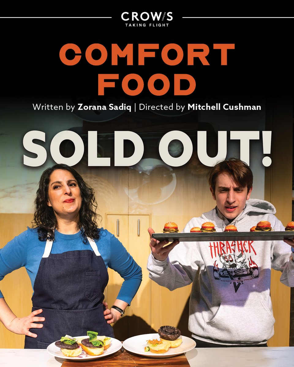 👩‍🍳 COMFORT FOOD is a triumphant success and has officially SOLD OUT*! 

*🤞 Still hoping to catch this show? This Sunday’s closing matinee has a limited amount of PWYC tickets available in person at our box office on a first-come, first-served basis, starting at noon.