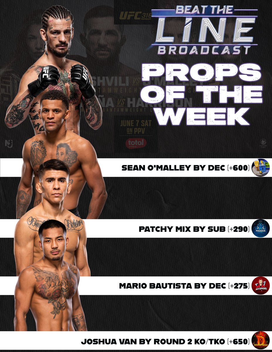 Beat The Line Broadcast (@btlbroadcast) on Twitter photo ICYMI
We had another great episode with <a href="/MmaWeezy/">UncleWeezyMMA</a> ! He gave a bunch of tasty props, here are some of our favorites!
Full #UFC316 Episodewith timestamps 👇
youtube.com/live/344W7NCss… ICYMI
We had another great episode with <a href="/MmaWeezy/">UncleWeezyMMA</a> ! He gave a bunch of tasty props, here are some of our favorites!
Full #UFC316 Episodewith timestamps 👇
youtube.com/live/344W7NCss…