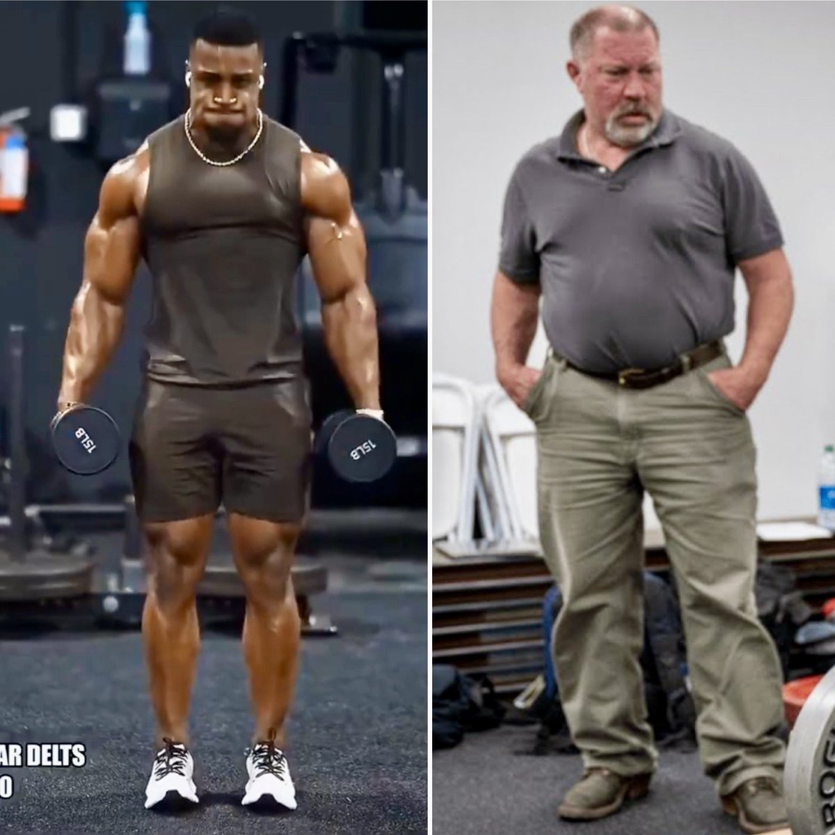 How do you explain to the typical fizeek bro that the guy on the right is one of the best coaches in history and the guy on the left (who looks like AI tbh, but regardless) is doing retarded slop that won’t help anyone accomplish anything?