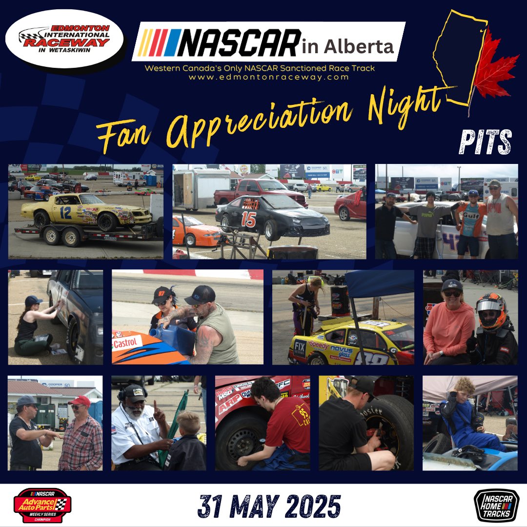 Here’s some shots from the pits last weekend! Join us for more racing every Saturday this summer!

#nascar #racing #edmonton #wetaskiwin #yegevents #familyfun