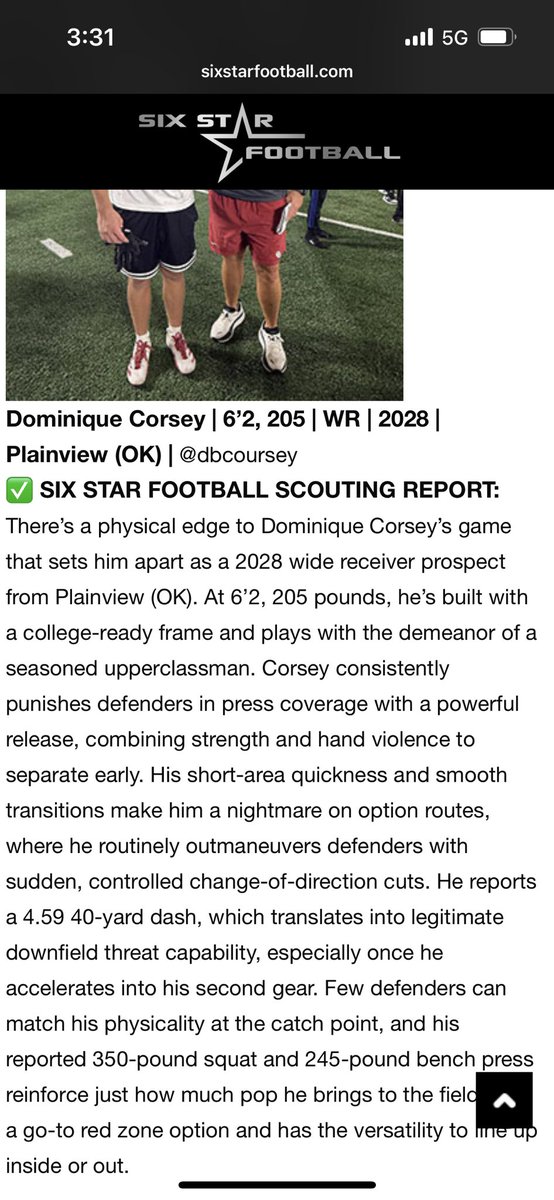 @dcoursey_22 (@dbcoursey) on Twitter photo Thanks for the write up‼️
<a href="/sixstarfootball/">Six Star Football | PLUS+</a>
<a href="/PlainviewFB/">PLAINVIEW FOOTBALL</a>
<a href="/coach_bhall/">Brandon Hall</a>
<a href="/OU_CoachB/">Bill Bedenbaugh</a>
<a href="/DeMarcoMurray/">DeMarco Murray</a> Thanks for the write up‼️
<a href="/sixstarfootball/">Six Star Football | PLUS+</a>
<a href="/PlainviewFB/">PLAINVIEW FOOTBALL</a>
<a href="/coach_bhall/">Brandon Hall</a>
<a href="/OU_CoachB/">Bill Bedenbaugh</a>
<a href="/DeMarcoMurray/">DeMarco Murray</a>