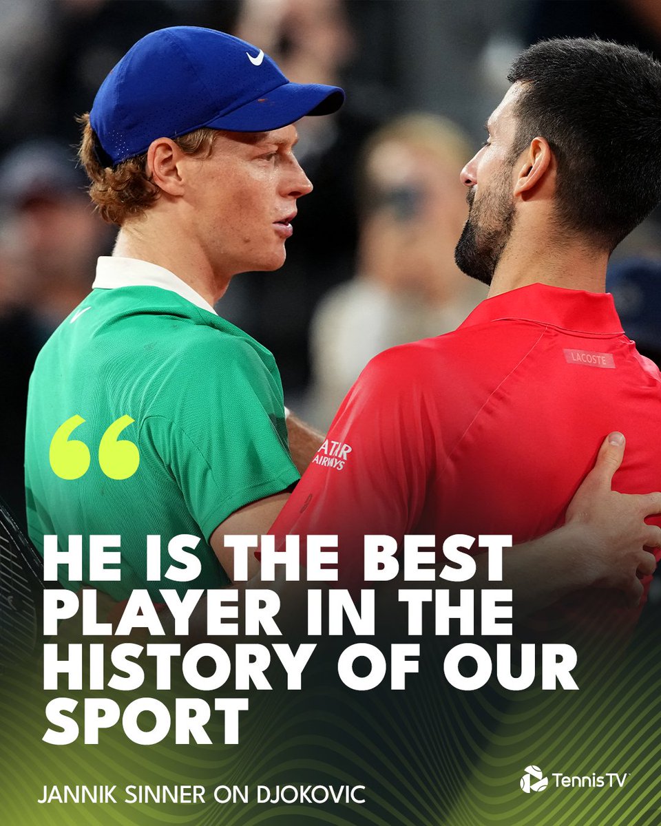 Nothing but respect 🤝

<a href="/janniksin/">Jannik Sinner</a> <a href="/DjokerNole/">Novak Djokovic</a>