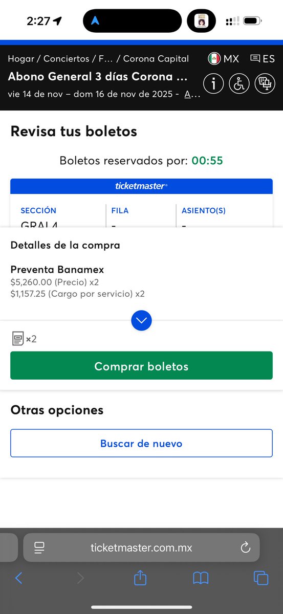 $1,157 en cargos por servicio por cada boleto del #coronacapital25 … están locos <a href="/Ticketmaster_Me/">Ticketmaster México</a>