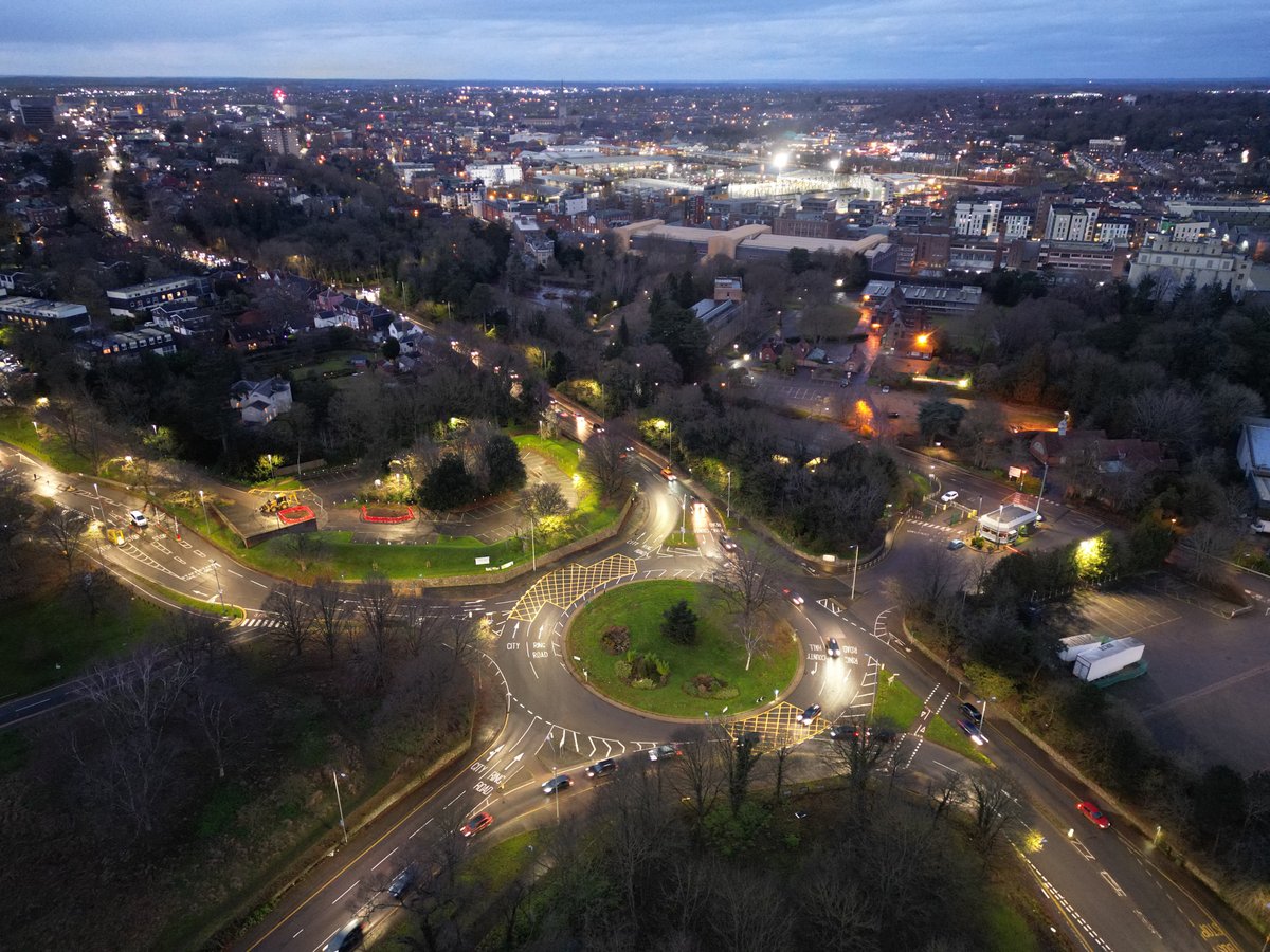 Norwich Trouse roundabout aerial image - Norfolk #Norwich #aerial #image #Norfolk #night