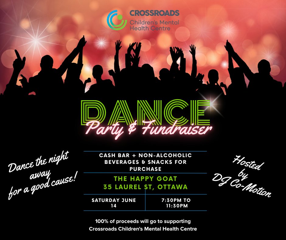 Get ready to dance at the "All Mixed Up Dance Party" hosted by DJ Co-Motion in support of Crossroads Children's Mental Health Center!
Grab your tickets here: eventbrite.com/e/all-mixed-up…, get together with a bunch of friends, have a blast and support a good cause!
